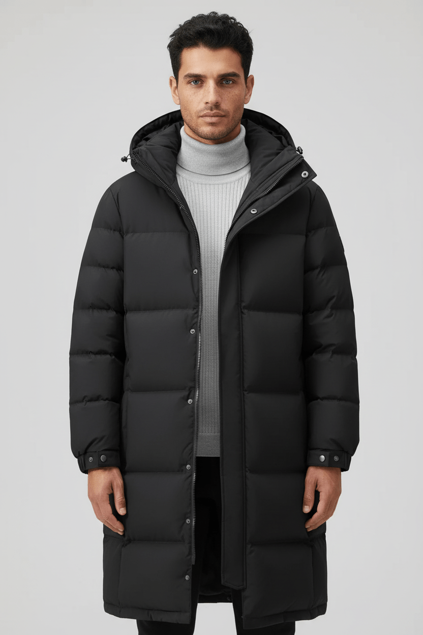 Men’s Thickly Insulated Hooded Trench Coat