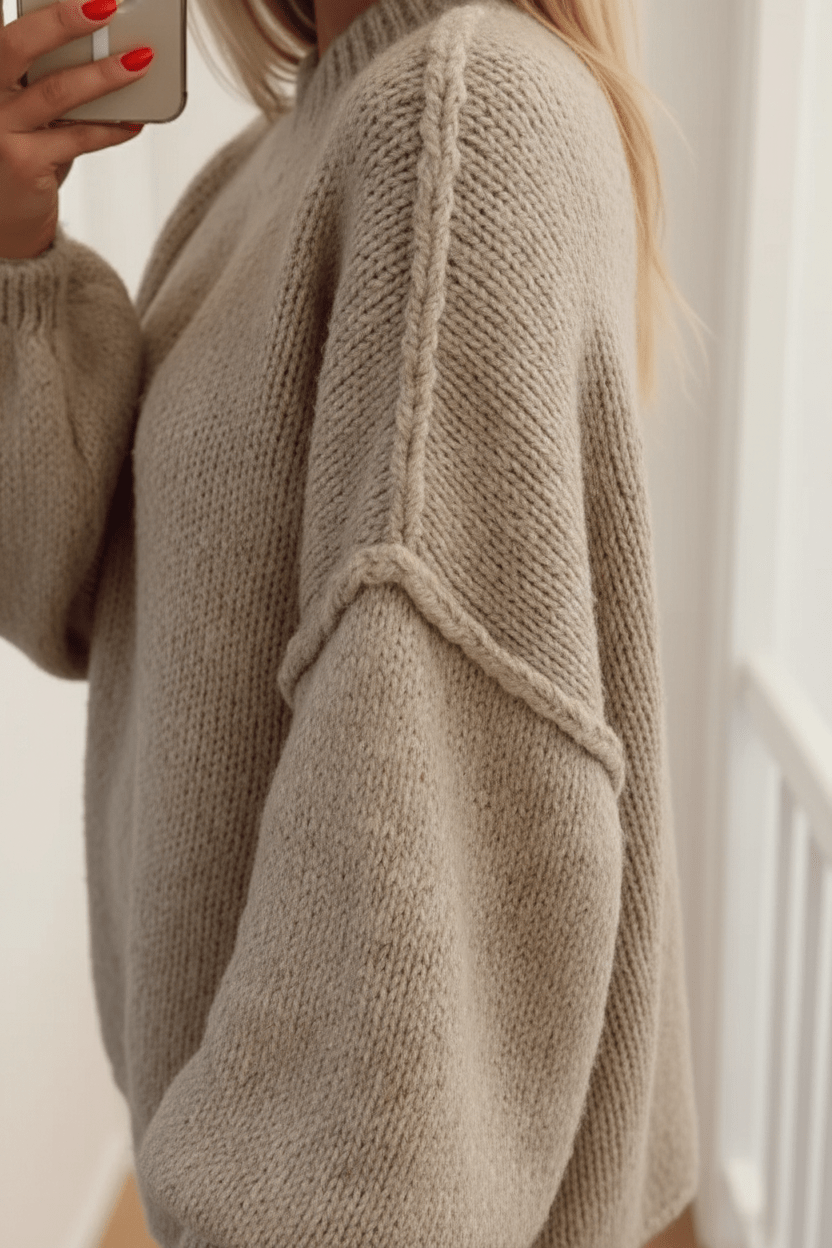 Women’s Oversized Knit Jumper with Balloon Sleeves