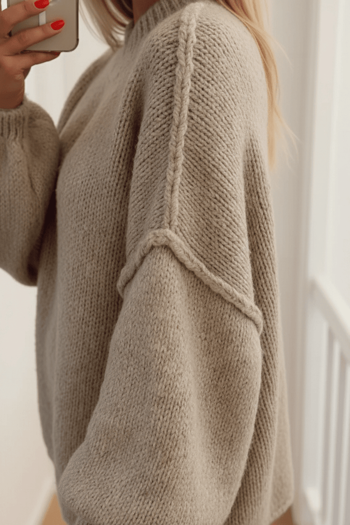 Women’s Oversized Knit Jumper with Balloon Sleeves