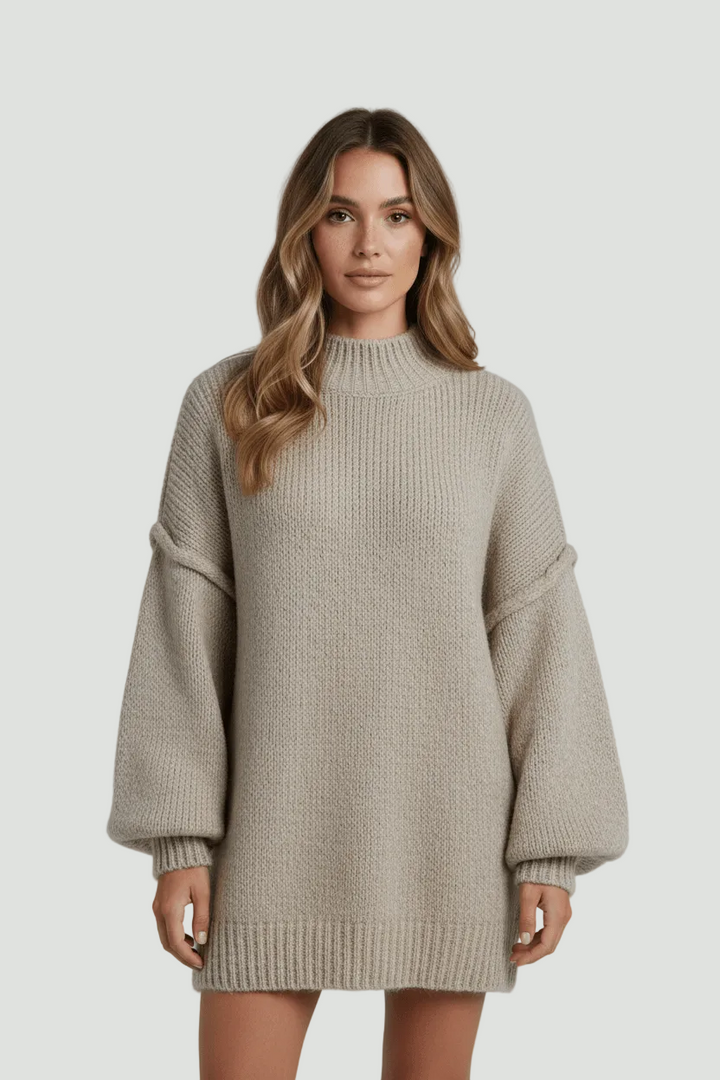 Women’s Oversized Knit Jumper with Balloon Sleeves
