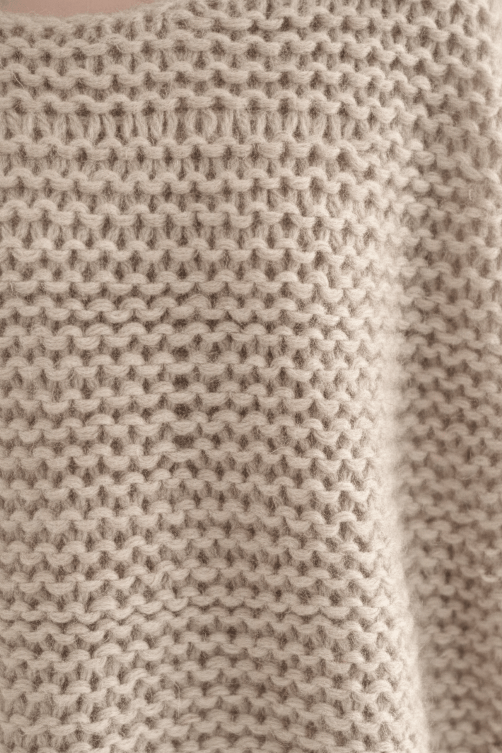Women’s Oversized Knit Sweater with Off-Shoulder Design