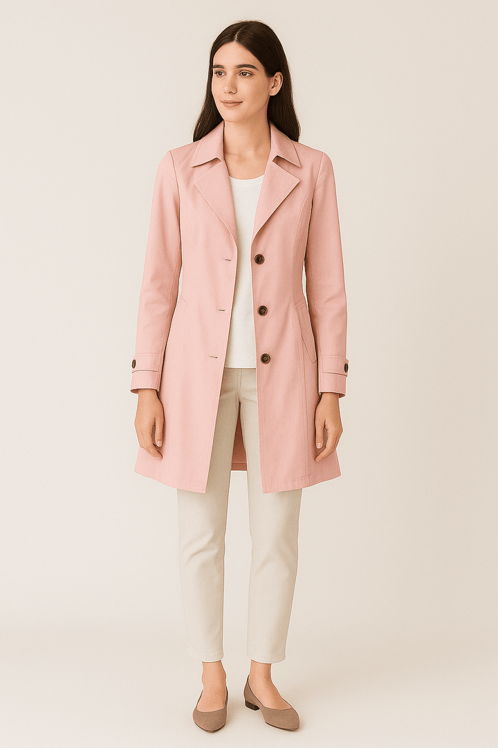Women’s Trench Coat with Notched Collar