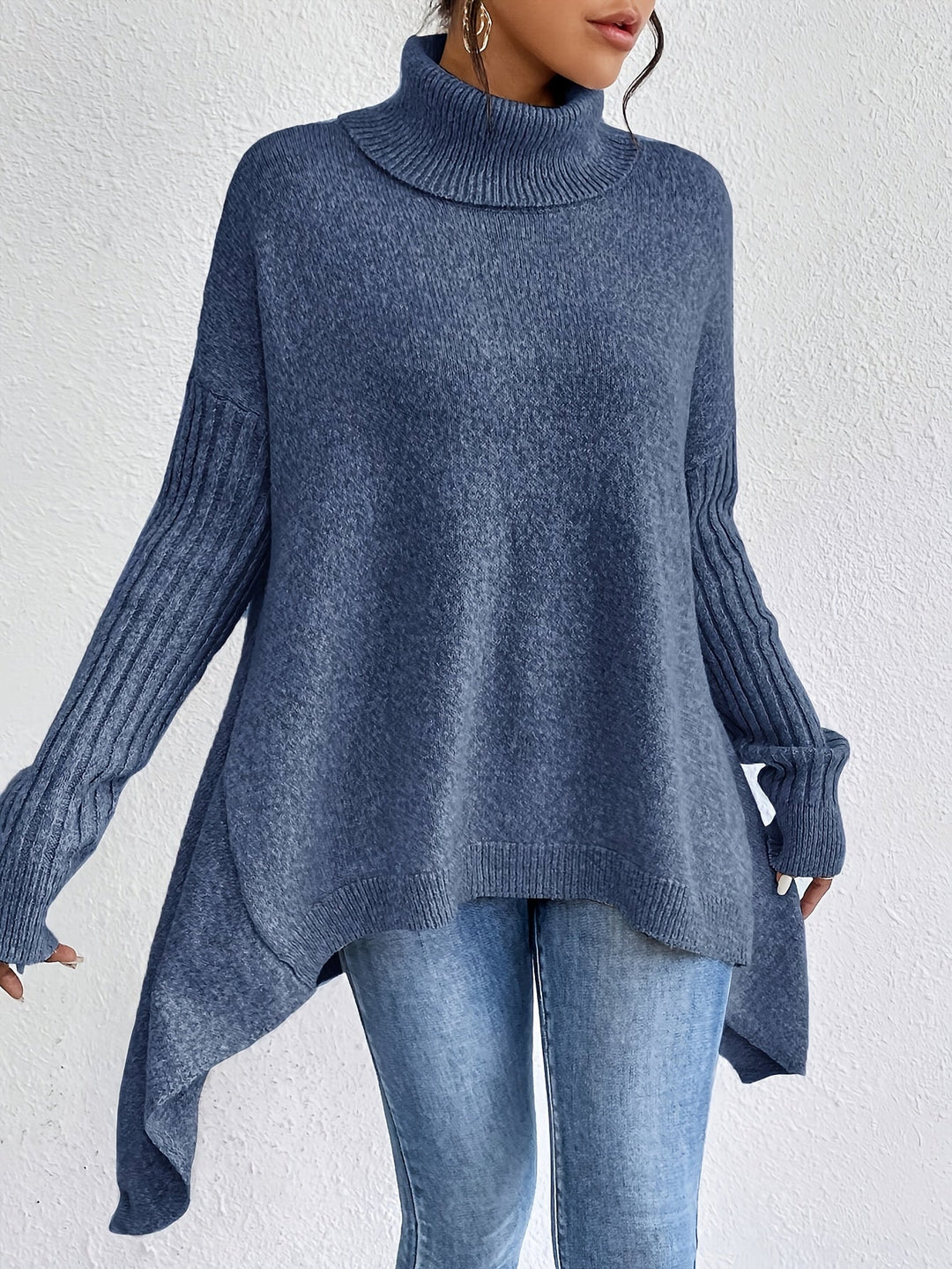 Women’s Roll Neck Jumper | Oversized Fit with Modern High Collar