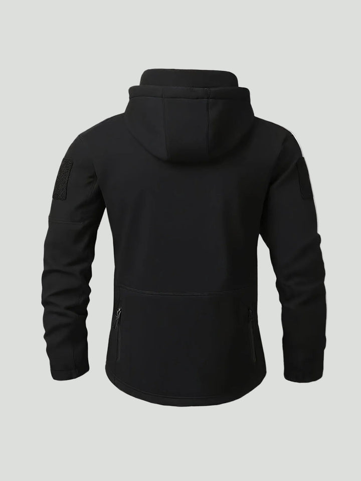 Men’s Camouflage Softshell Jacket – Hooded Outdoor Layer for Cold Weather Use