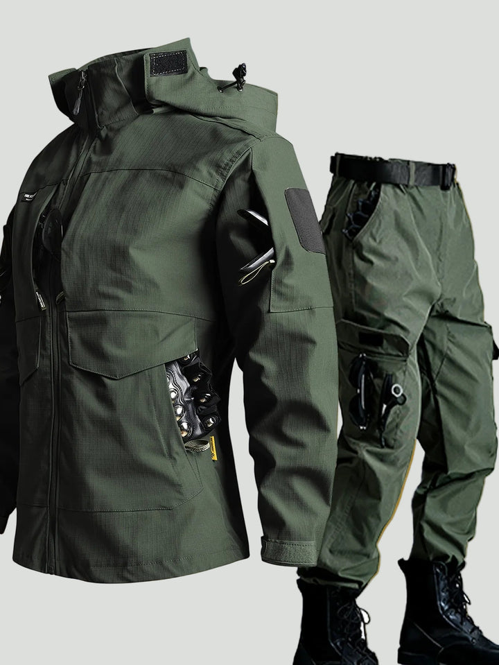 Men’s Outdoor Camouflage Jacket and Pants Set – Multi-Pocket Design for Active Use