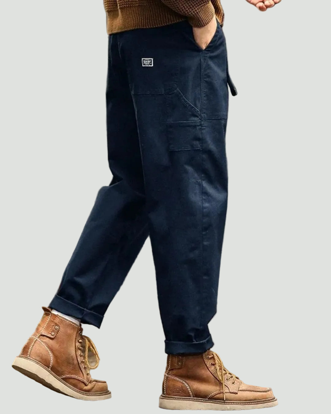 Men’s Straight Leg Cargo Trousers – Utility Fit with Pleated Waist