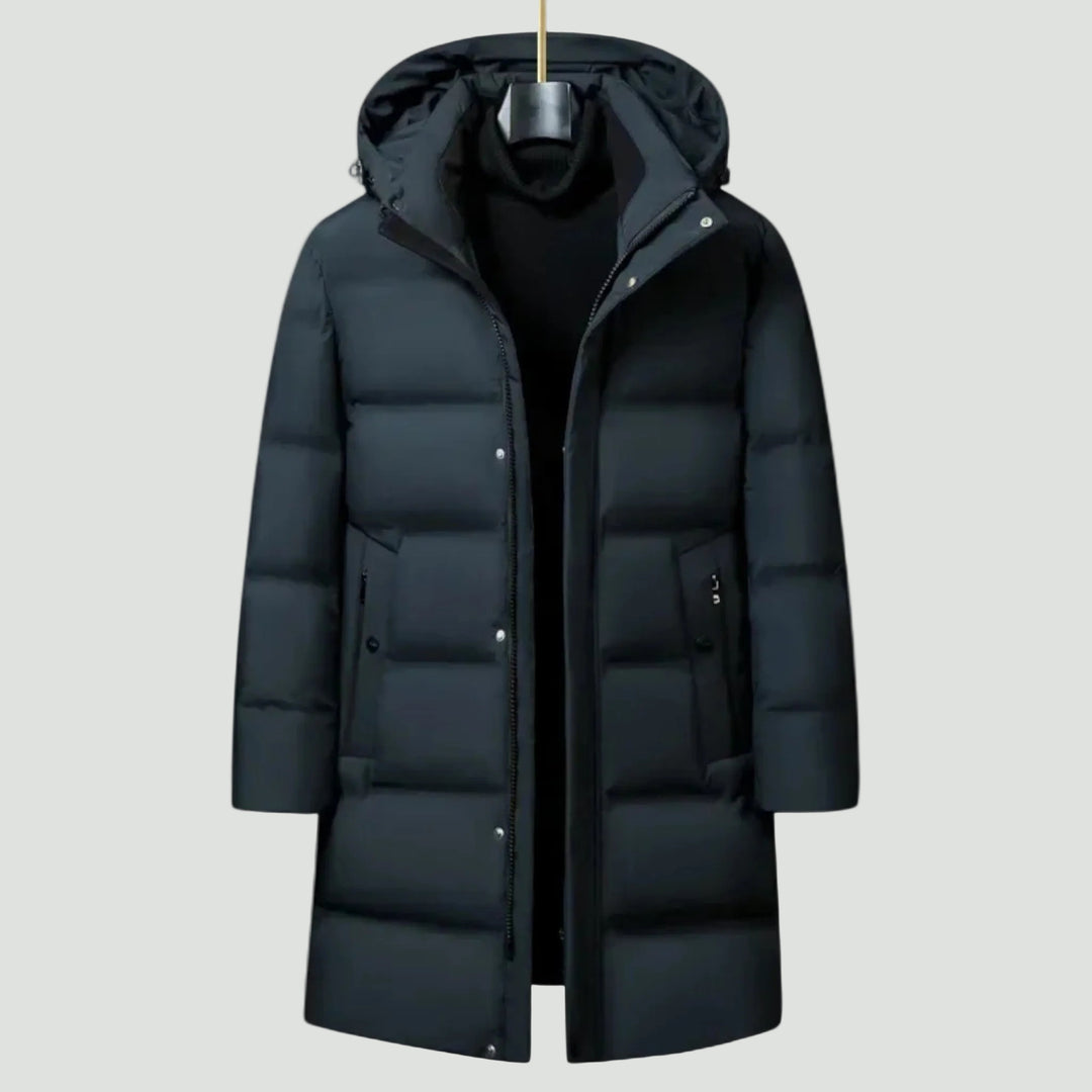 Men’s Winter Parka – Long Insulated Coat, Wind-Resistant & Water-Repellent
