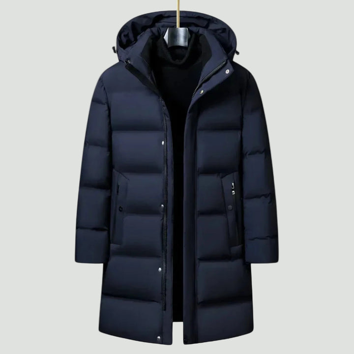 Men’s Winter Parka – Long Insulated Coat, Wind-Resistant & Water-Repellent