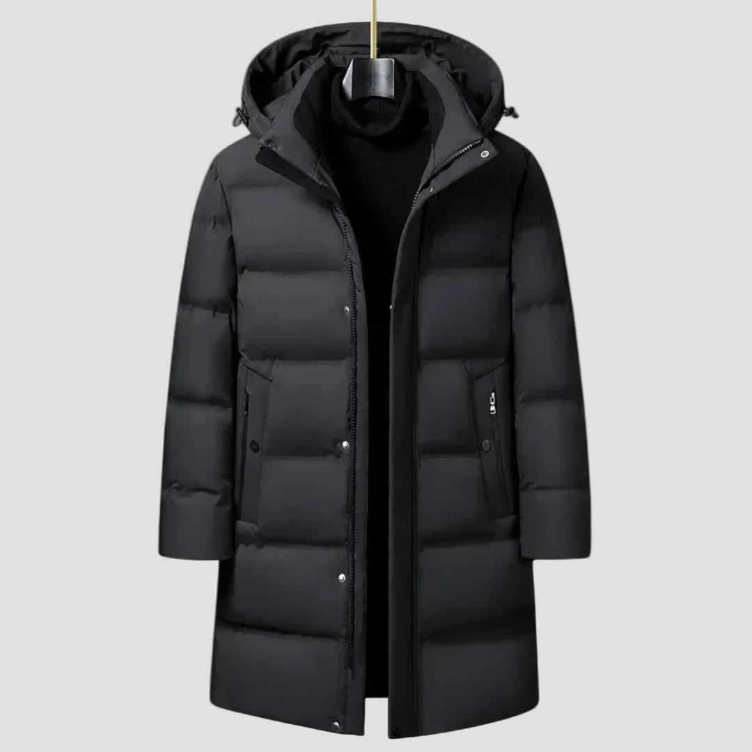 Men’s Winter Parka – Long Insulated Coat, Wind-Resistant & Water-Repellent