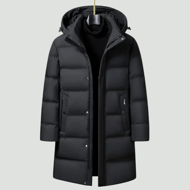 Men’s Winter Parka – Long Insulated Coat, Wind-Resistant & Water-Repellent