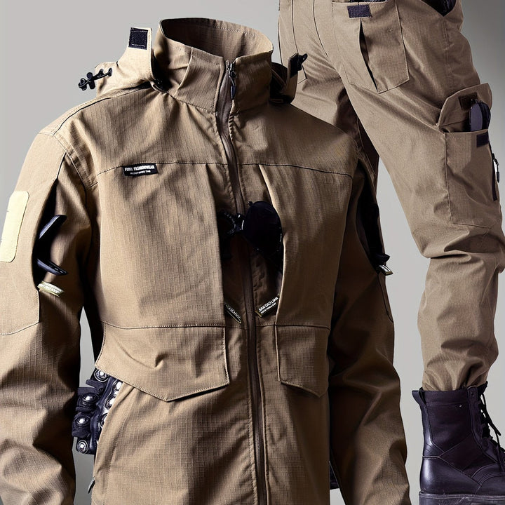 Men’s Outdoor Camouflage Jacket and Pants Set – Multi-Pocket Design for Active Use