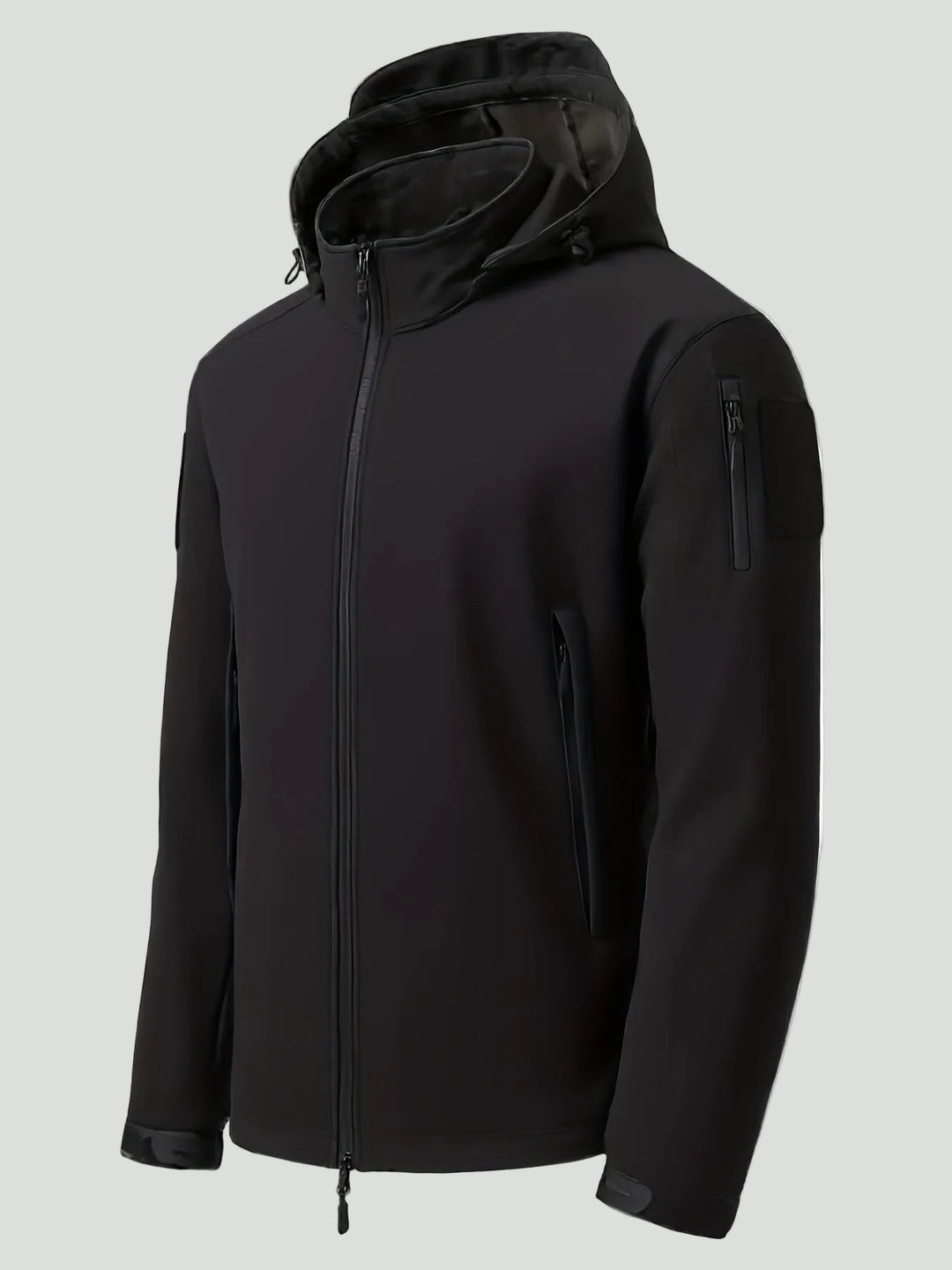 Men’s Camouflage Softshell Jacket – Hooded Outdoor Layer for Cold Weather Use