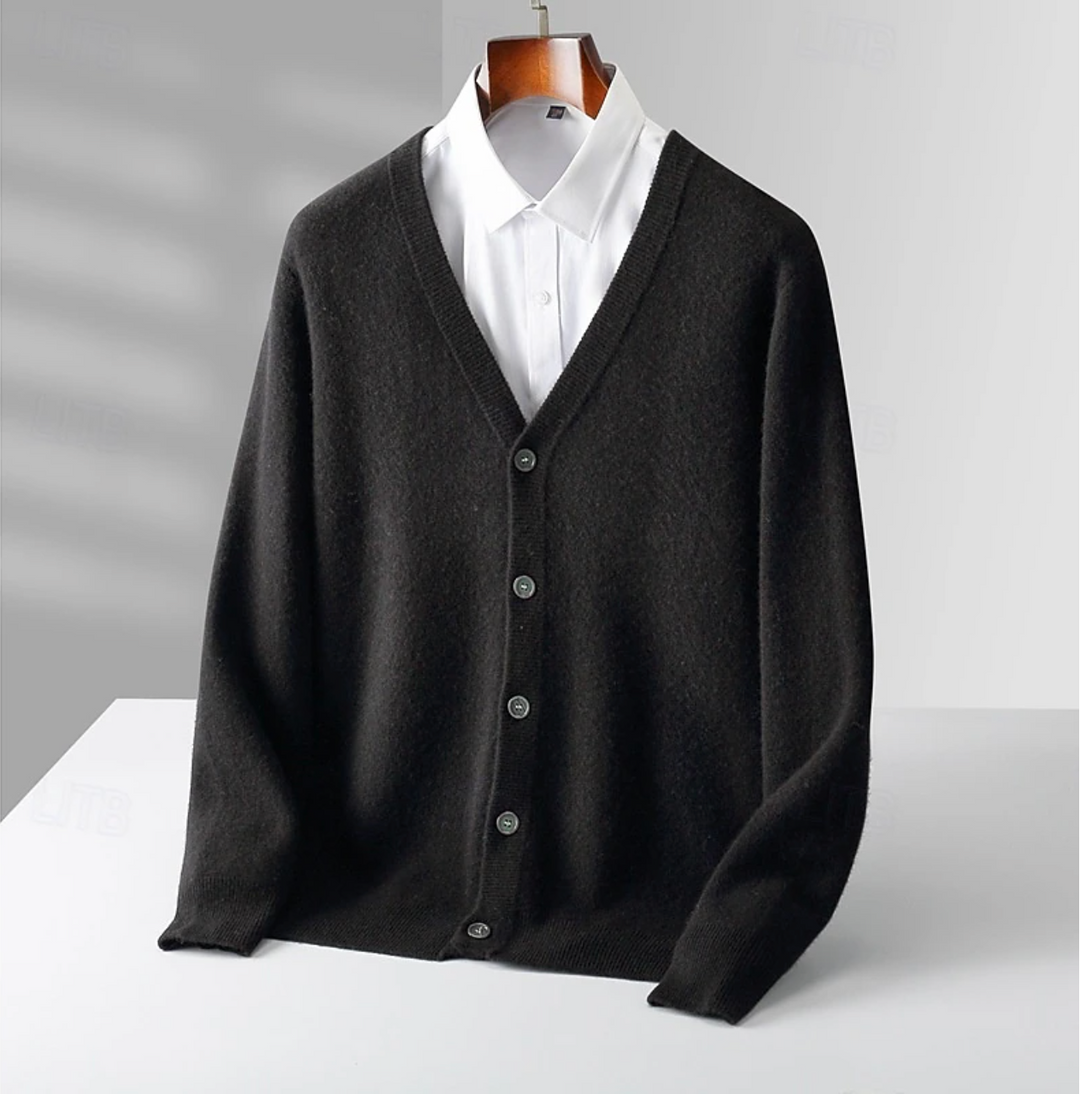 Men’s Button-Up Cardigan with Classic V-Neck – Comfortable Fit