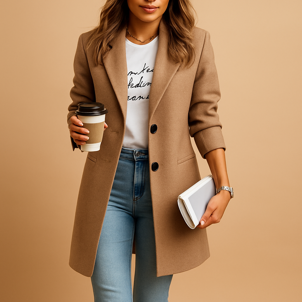 Women’s Mid-Length Coat – Elegant Timeless Design