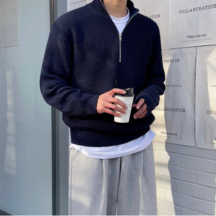 Men’s Half Zip Sweater – Refined Knit, Timeless Style