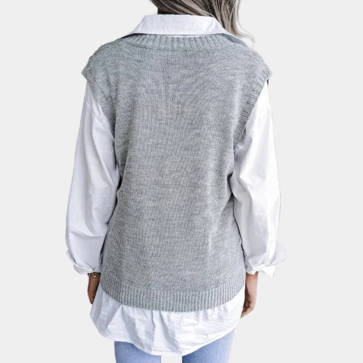 Women’s Cable Knit V-Neck Vest | Easy Layering and Timeless Style
