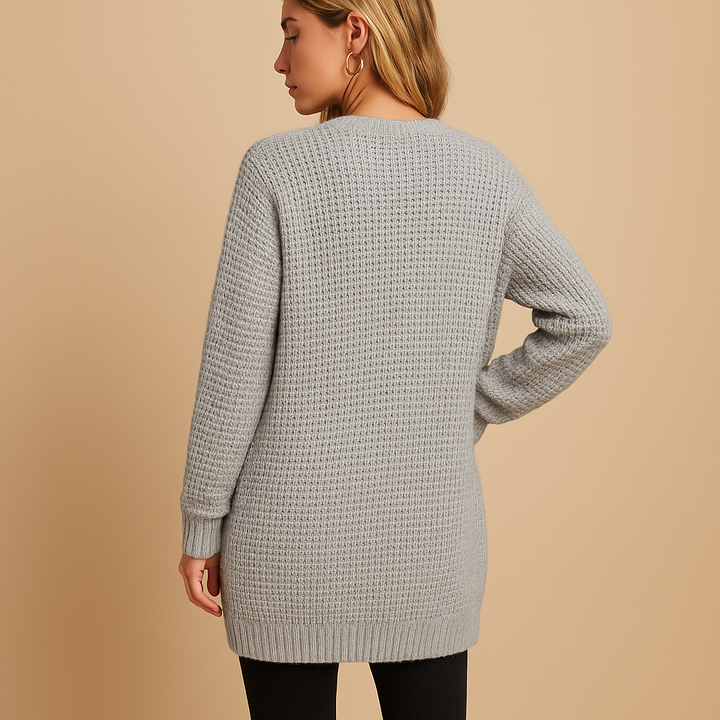 Women’s Long V-Neck Cardigan with Pockets – Effortless Style and Comfort