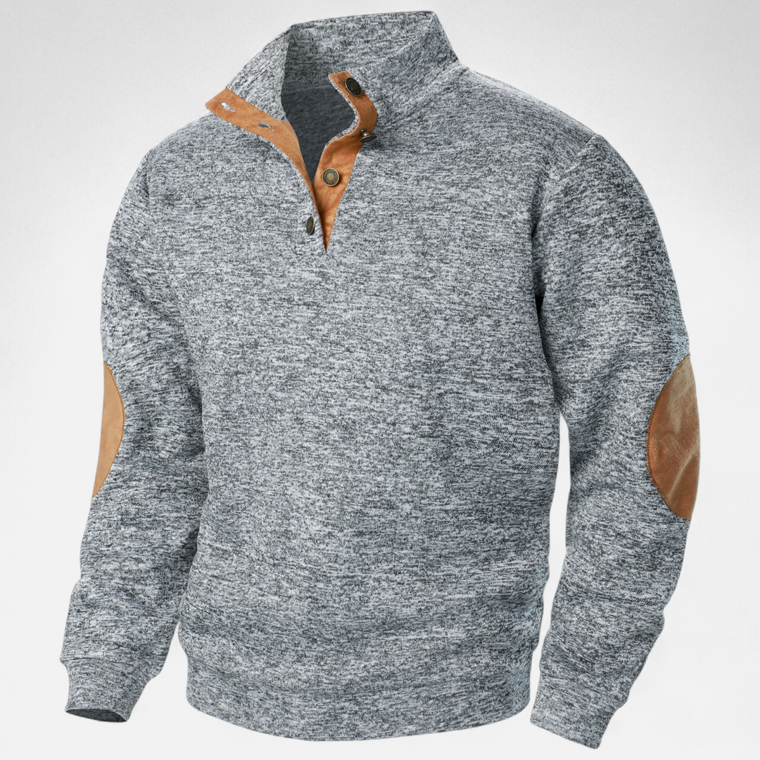 Men’s Stand Collar Knitted Sweater | Refined Warmth for Autumn & Winter