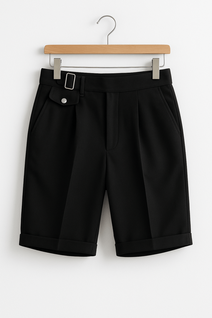 Men’s Pleated Shorts with Side Buckles | Smart Summer Style