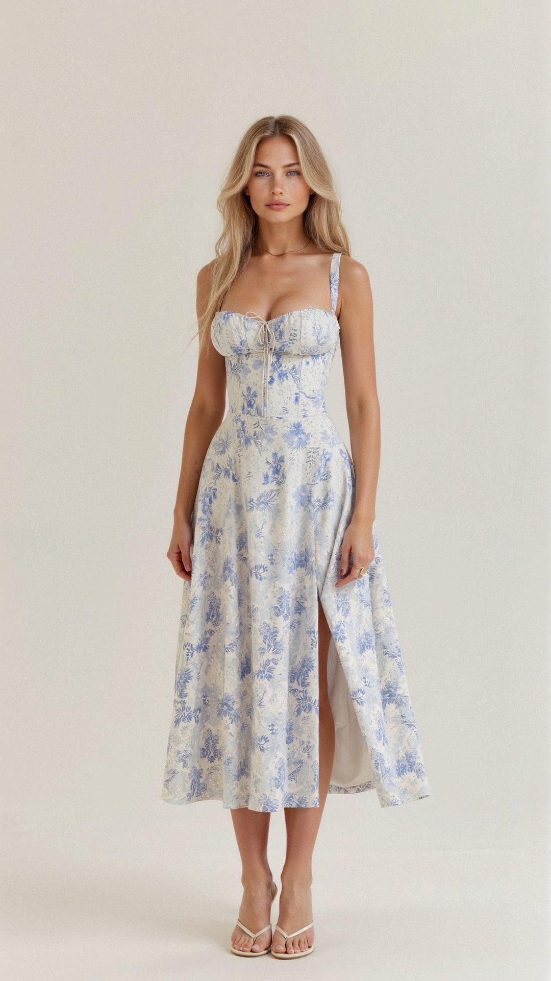 Corset Midi Summer Dress for Women | Elegant Silhouette