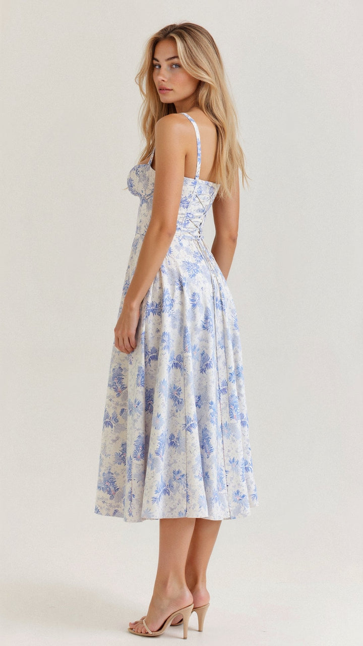 Corset Midi Summer Dress for Women | Elegant Silhouette