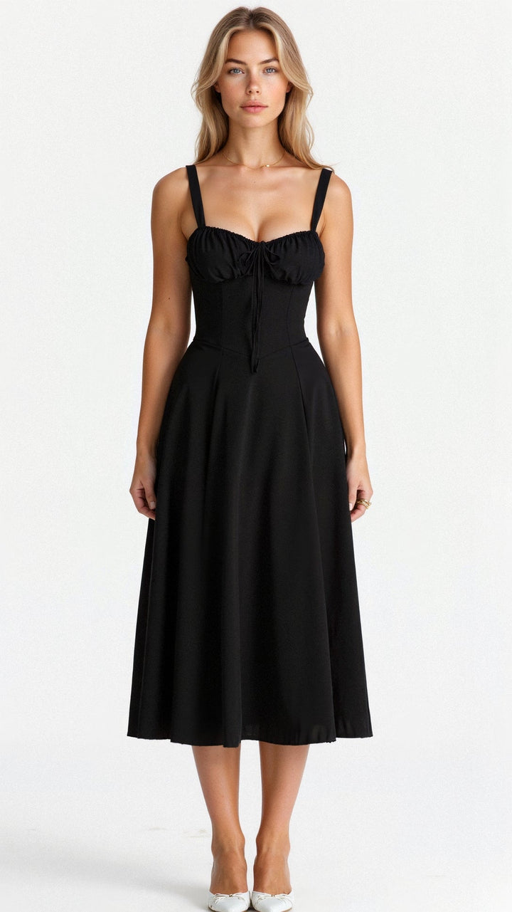 Corset Midi Summer Dress for Women | Elegant Silhouette