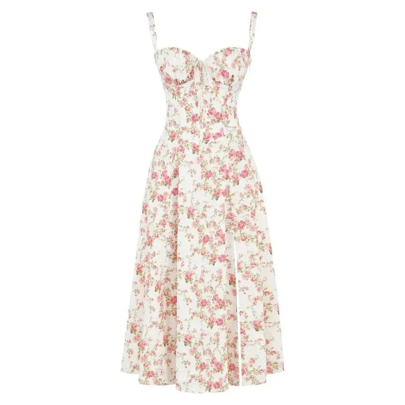 Corset Midi Summer Dress for Women | Elegant Silhouette