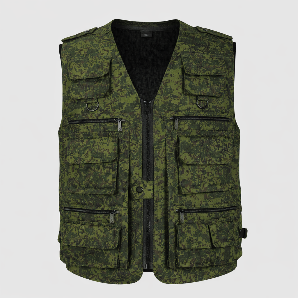Men’s Camouflage Outdoor Vest – Multi Pocket Utility Design