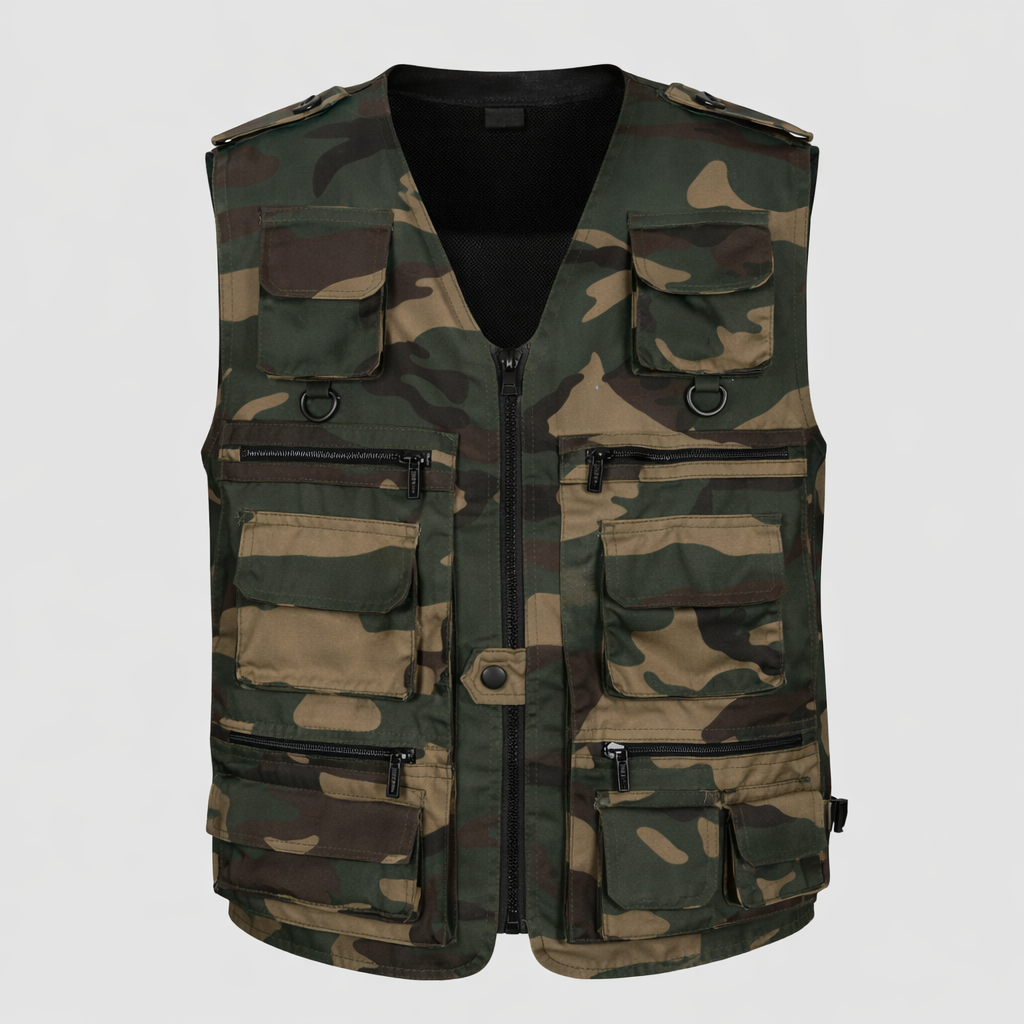 Men’s Camouflage Outdoor Vest – Multi Pocket Utility Design