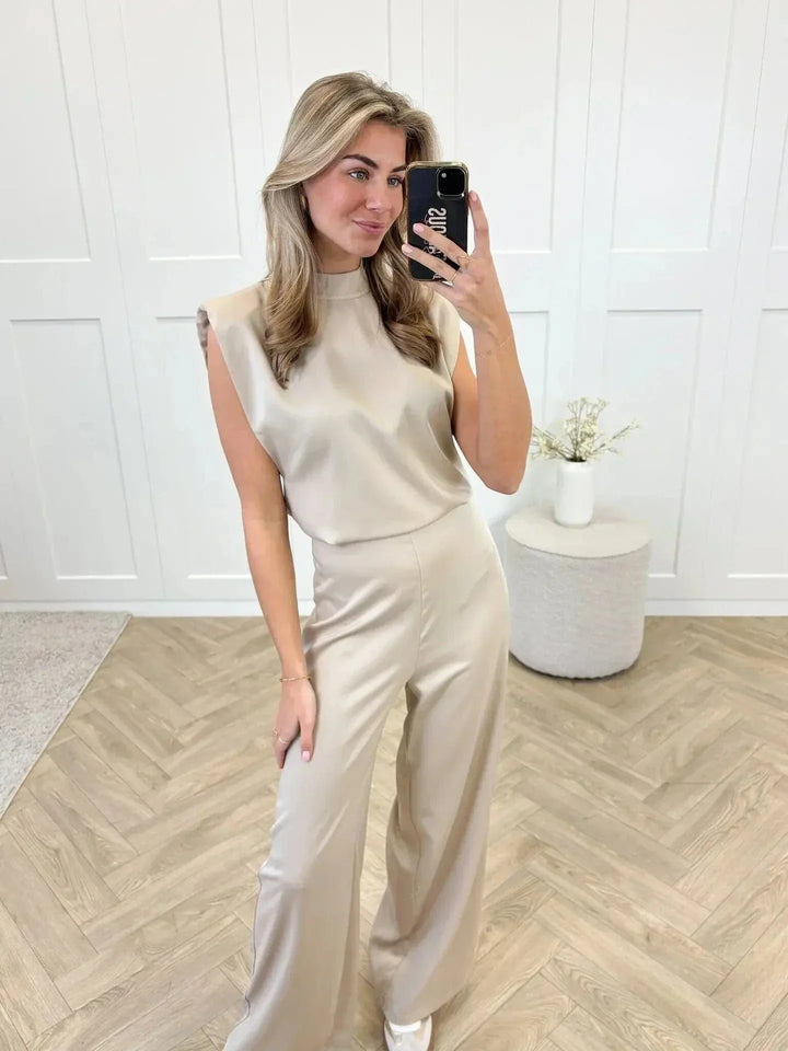 Women's Backless Jumpsuit with Wide Legs – Elegant & Lightweight