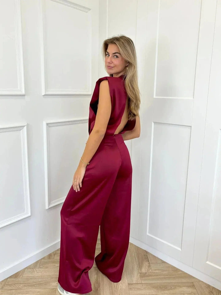 Women’s Backless Jumpsuit – Wide Leg Elegant Design