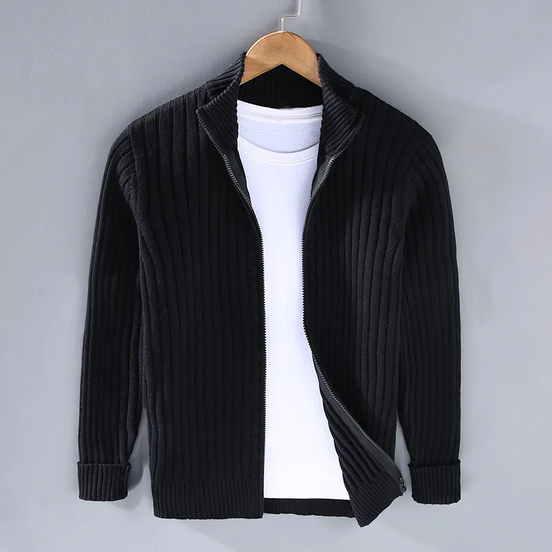 Men’s Zip Cardigan – Modern Knitted Sweater with Refined Fit